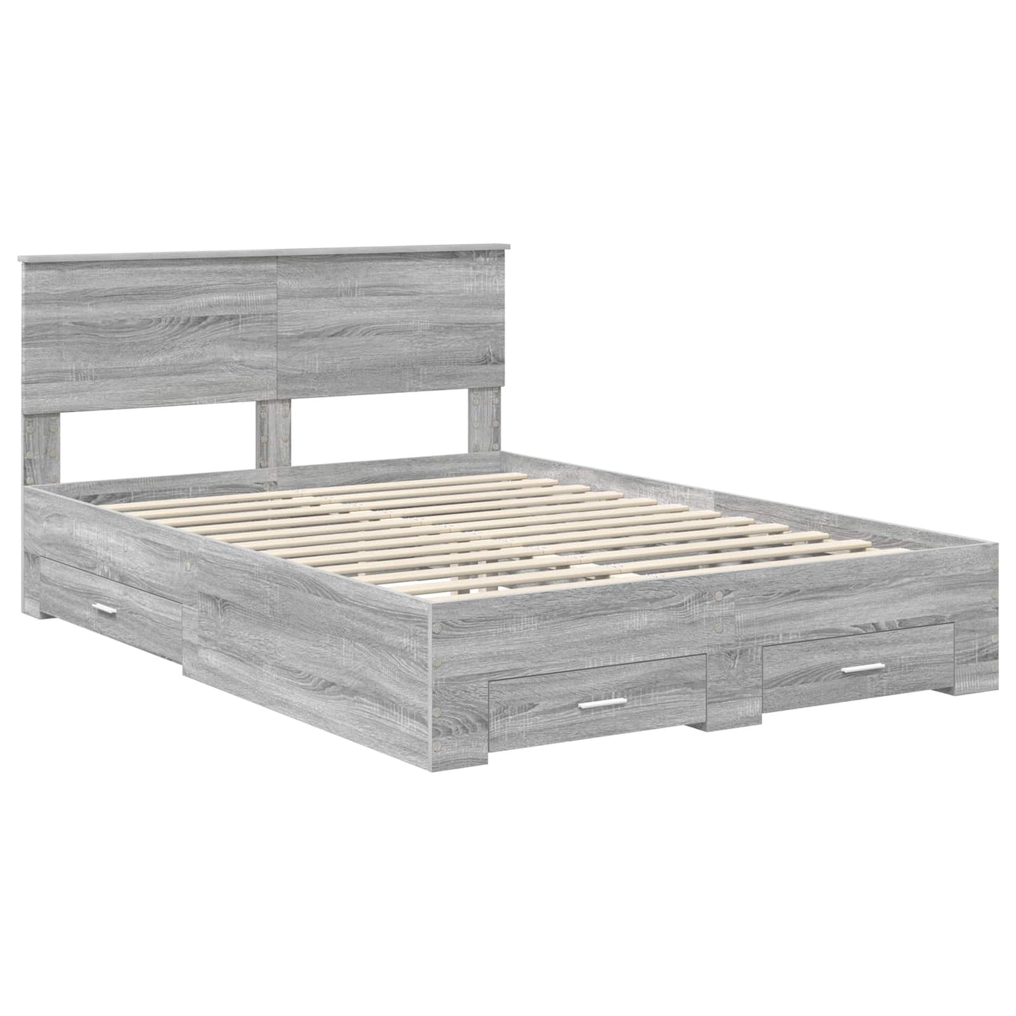 Struttura del letto con testiera Grigio Sonoma 150 x 200 cm | homemem39