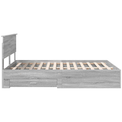 Struttura del letto con testiera Grigio Sonoma 150 x 200 cm | homemem39