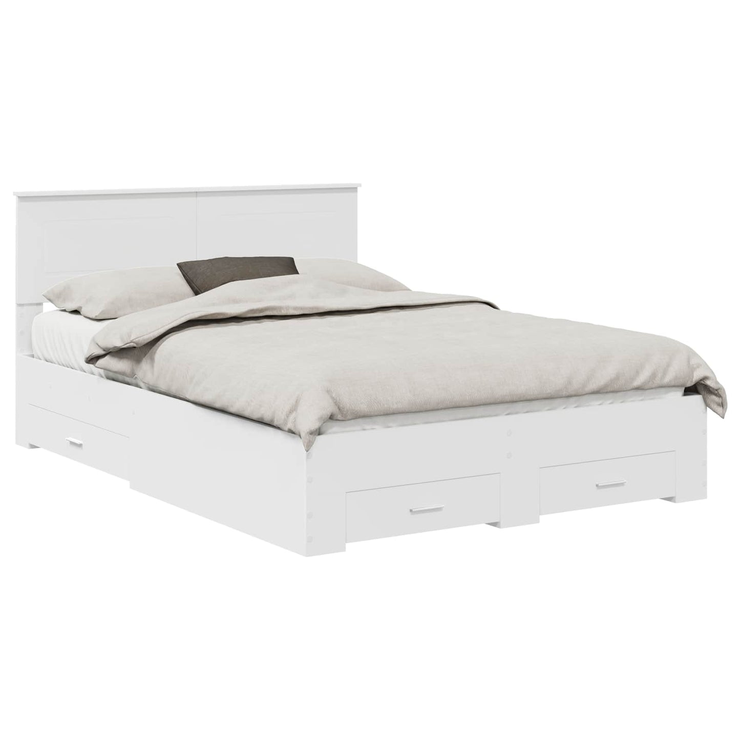 Struttura del letto Bianco 140 x 190 cm Legno multistrato | homemem39
