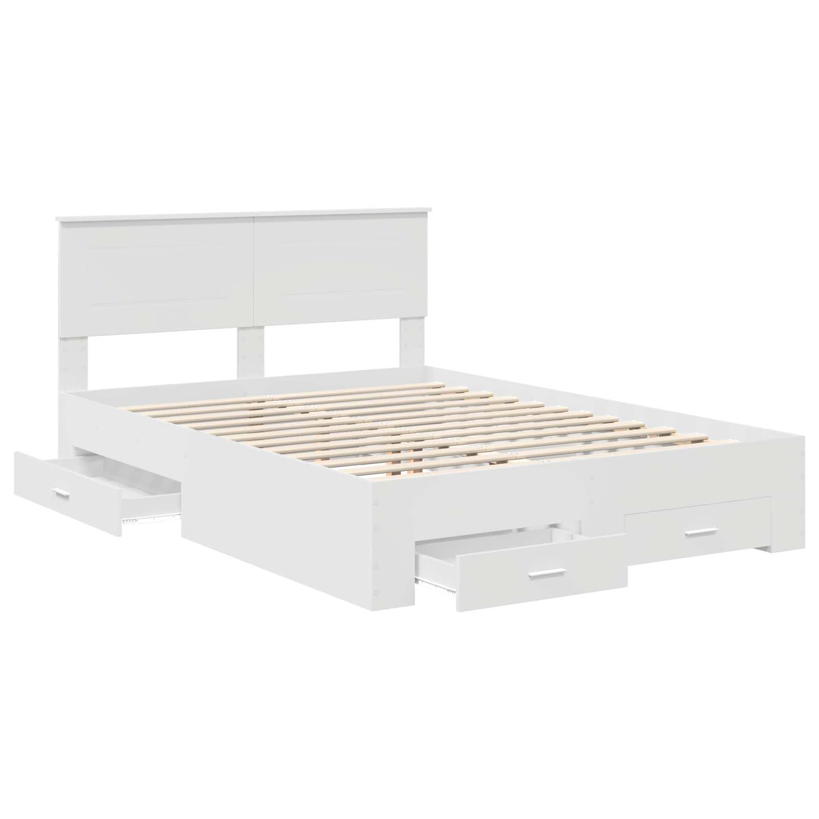 Struttura del letto Bianco 140 x 190 cm Legno multistrato | homemem39