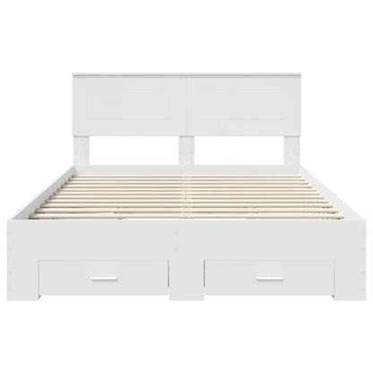 Struttura del letto Bianco 140 x 190 cm Legno multistrato | homemem39