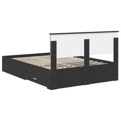 Struttura del letto Nero 140 x 190 cm Legno multistrato | homemem39