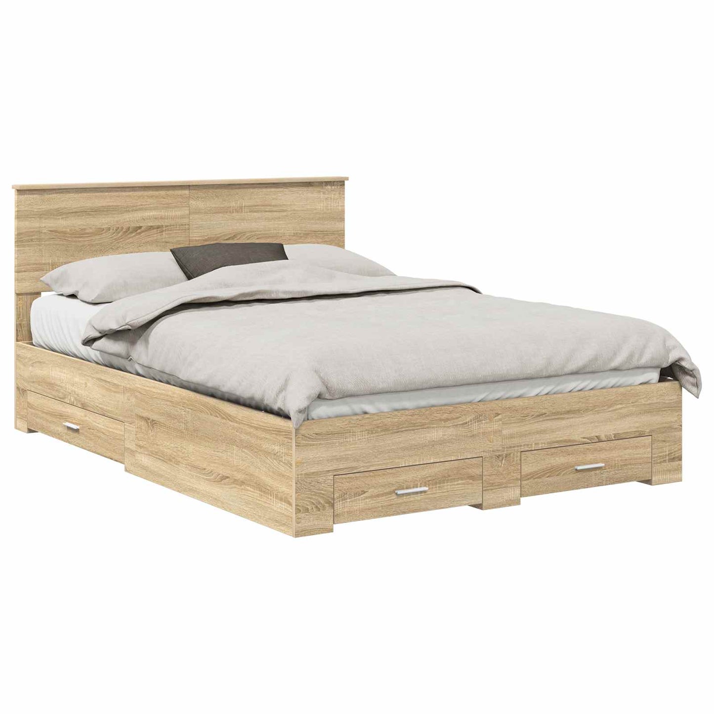 Struttura del letto con testiera Rovere Sonoma 140 x 190 cm | homemem39