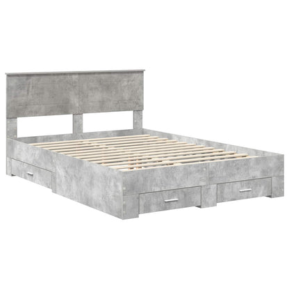 Struttura del letto con testiera Grigio cemento 140 x 190 cm | homemem39