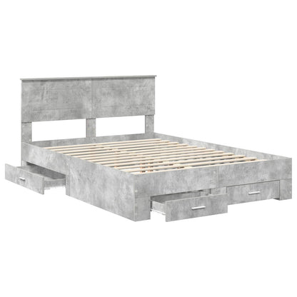 Struttura del letto con testiera Grigio cemento 140 x 190 cm | homemem39
