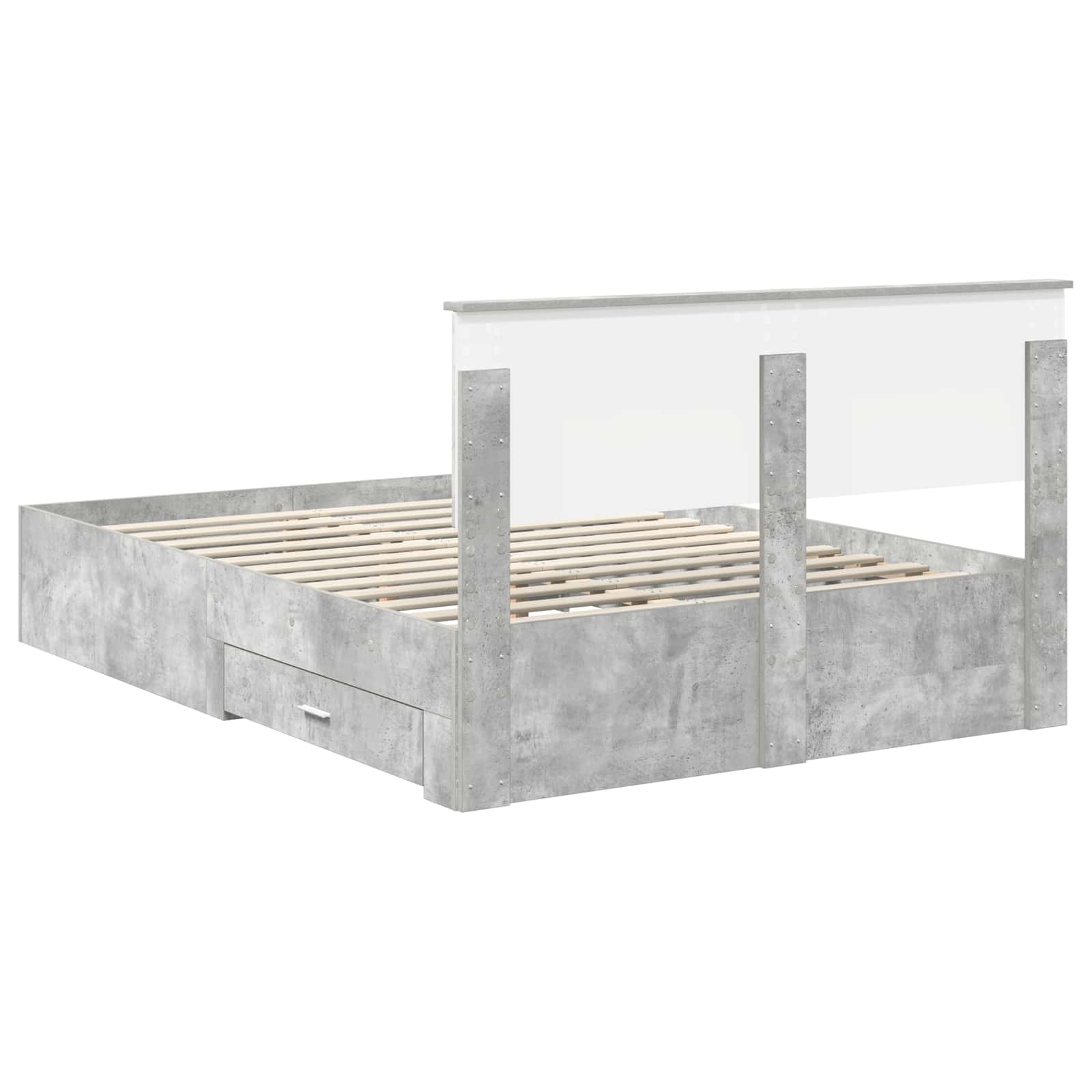 Struttura del letto con testiera Grigio cemento 140 x 190 cm | homemem39