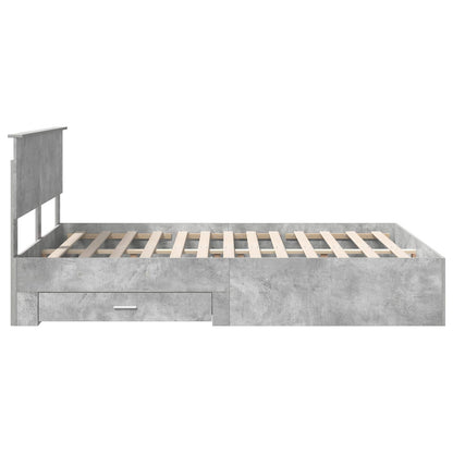 Struttura del letto con testiera Grigio cemento 140 x 190 cm | homemem39