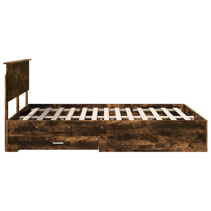 Struttura del letto Rovere fumé 140 x 190 cm Legno multistrato