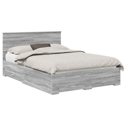 Struttura del letto con testiera Grigio Sonoma 140 x 190 cm | homemem39