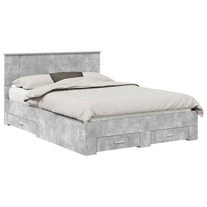 Struttura del letto con testiera Grigio cemento 140 x 200 cm | homemem39