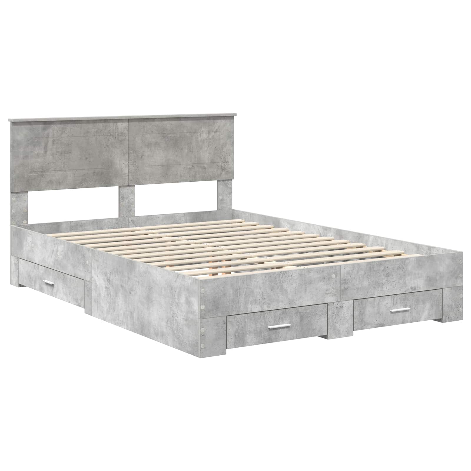 Struttura del letto con testiera Grigio cemento 140 x 200 cm | homemem39
