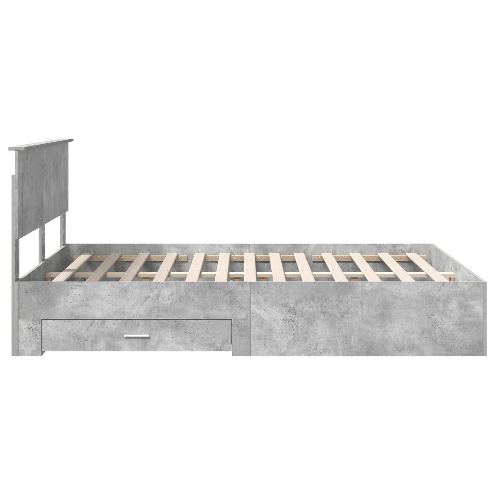 Struttura del letto con testiera Grigio cemento 140 x 200 cm | homemem39