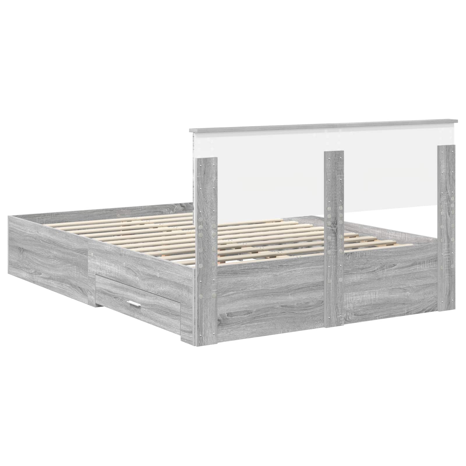 Struttura del letto con testiera Grigio Sonoma 140 x 200 cm | homemem39