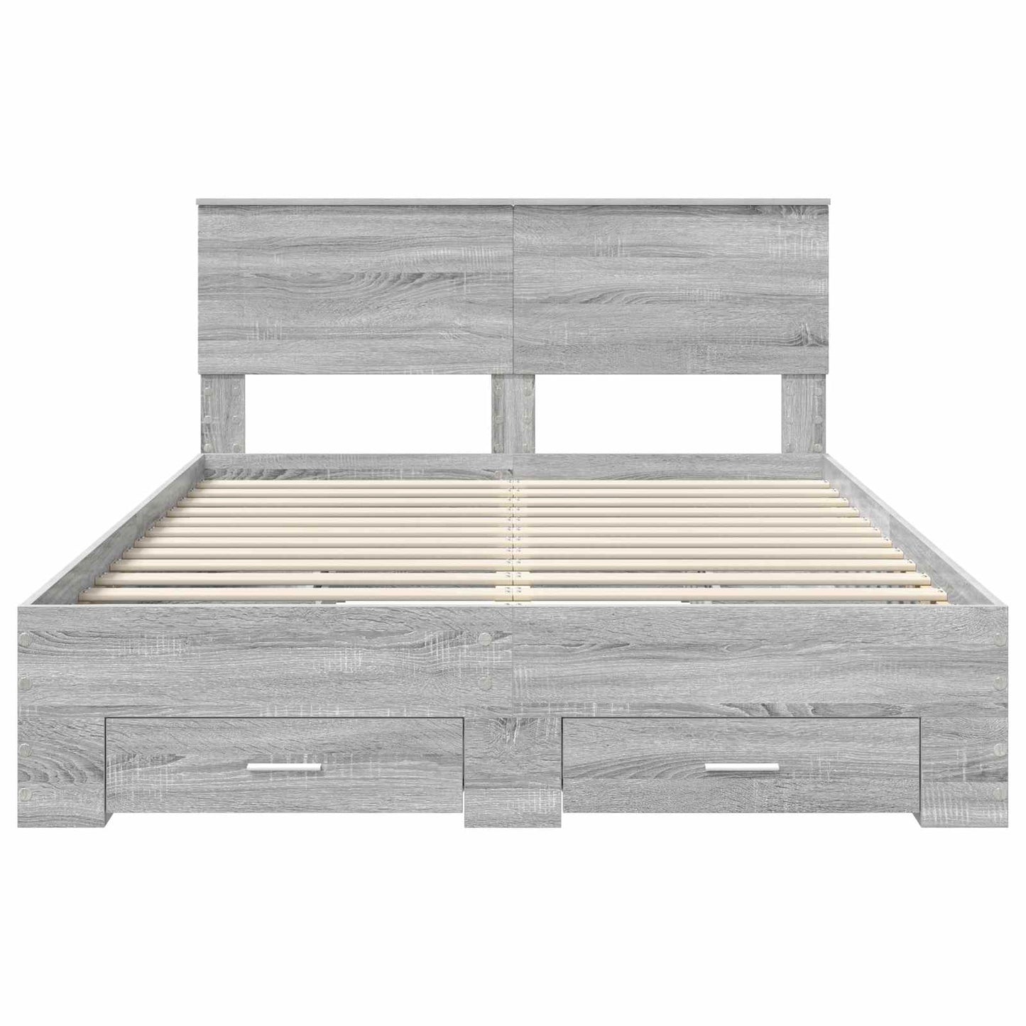 Struttura del letto con testiera Grigio Sonoma 140 x 200 cm | homemem39