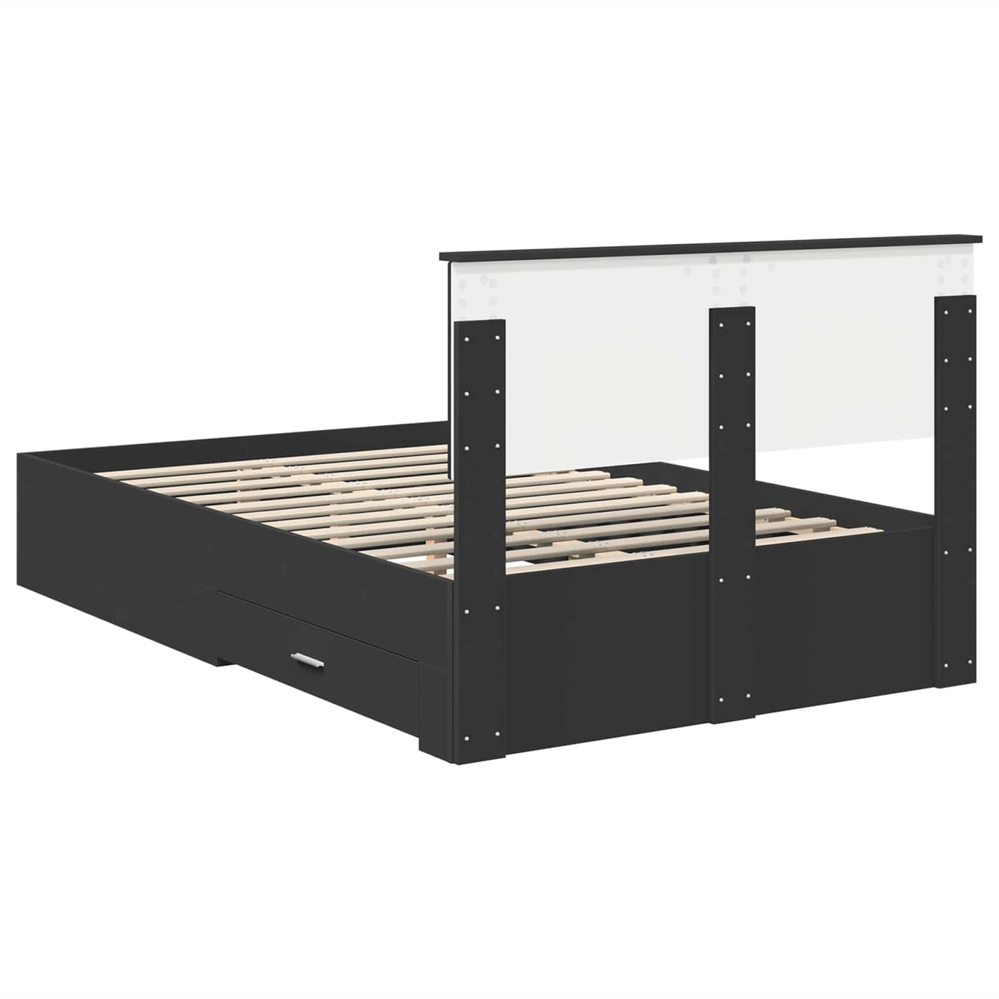 Struttura del letto Nero 135 x 190 cm Legno multistrato | homemem39