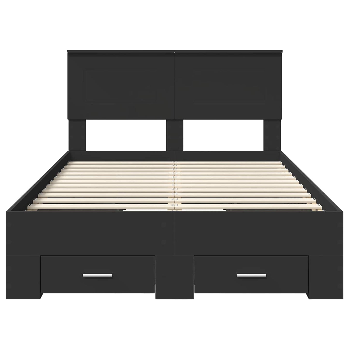 Struttura del letto Nero 135 x 190 cm Legno multistrato | homemem39