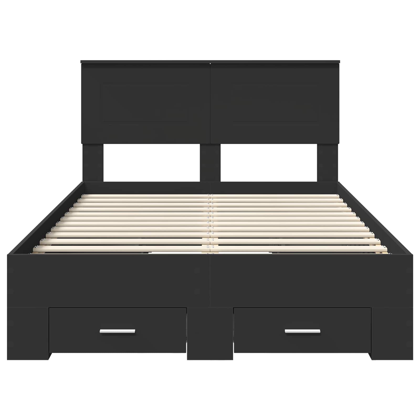 Struttura del letto Nero 135 x 190 cm Legno multistrato | homemem39