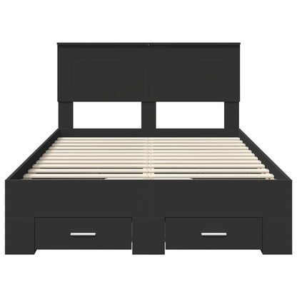 Struttura del letto Nero 135 x 190 cm Legno multistrato | homemem39