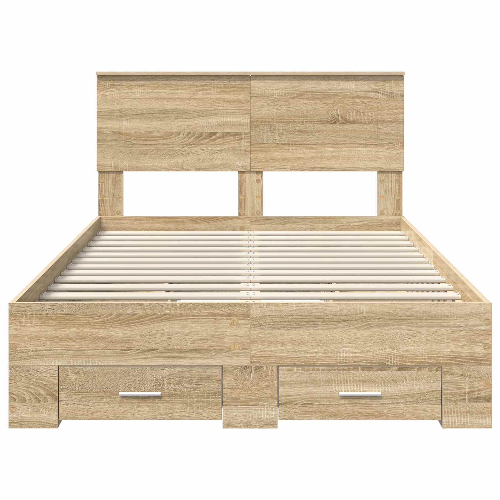 Struttura del letto con testiera Rovere Sonoma 135 x 190 cm | homemem39