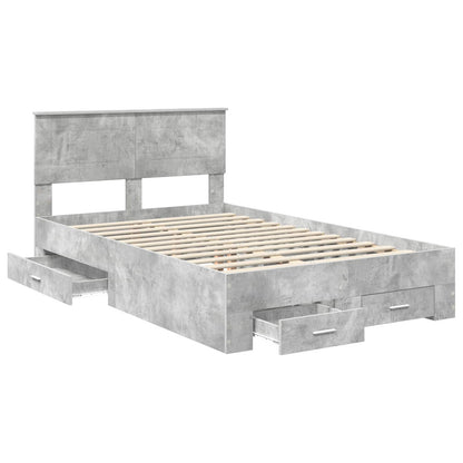 Struttura del letto con testiera Grigio cemento 135 x 190 cm | homemem39