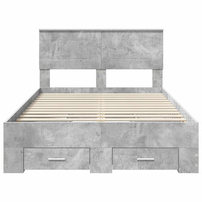 Struttura del letto con testiera Grigio cemento 135 x 190 cm | homemem39