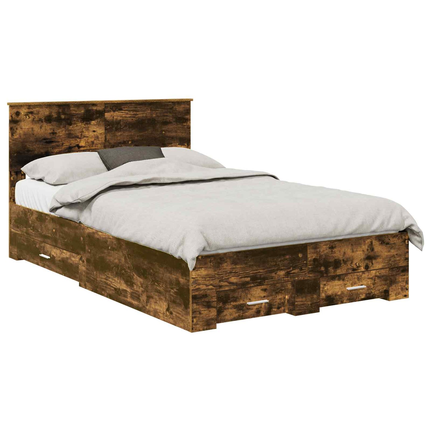 Struttura del letto Rovere fumé 135 x 190 cm Legno multistrato | homemem39