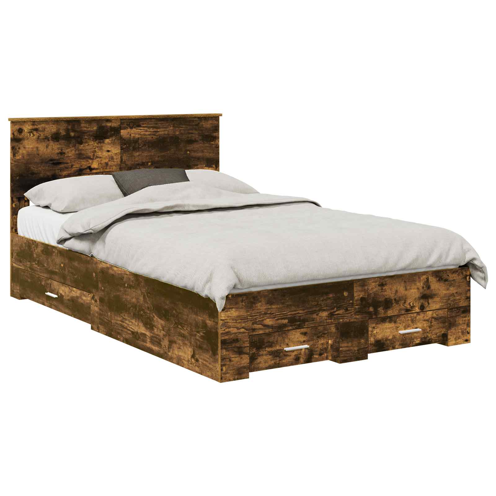 Struttura del letto Rovere fumé 135 x 190 cm Legno multistrato | homemem39