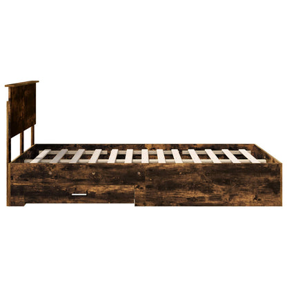 Struttura del letto Rovere fumé 135 x 190 cm Legno multistrato | homemem39
