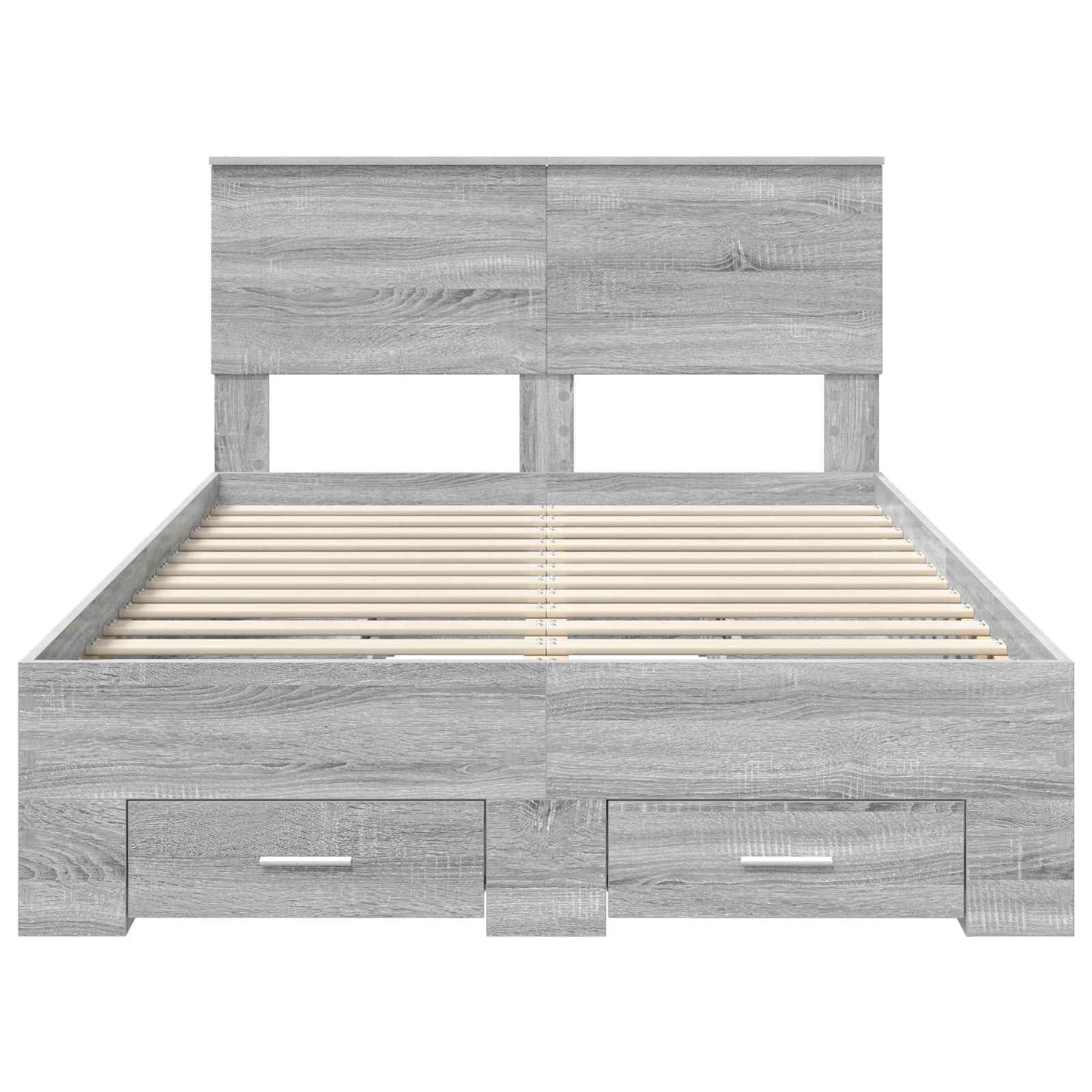 Struttura del letto con testiera Grigio Sonoma 135 x 190 cm | homemem39