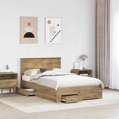 Struttura del letto Rovere artigianale 120 x 190 cm | homemem39