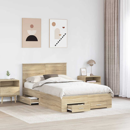 Struttura del letto con testiera Rovere Sonoma 120 x 200 cm