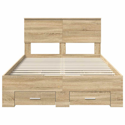 Struttura del letto con testiera Rovere Sonoma 120 x 200 cm | homemem39
