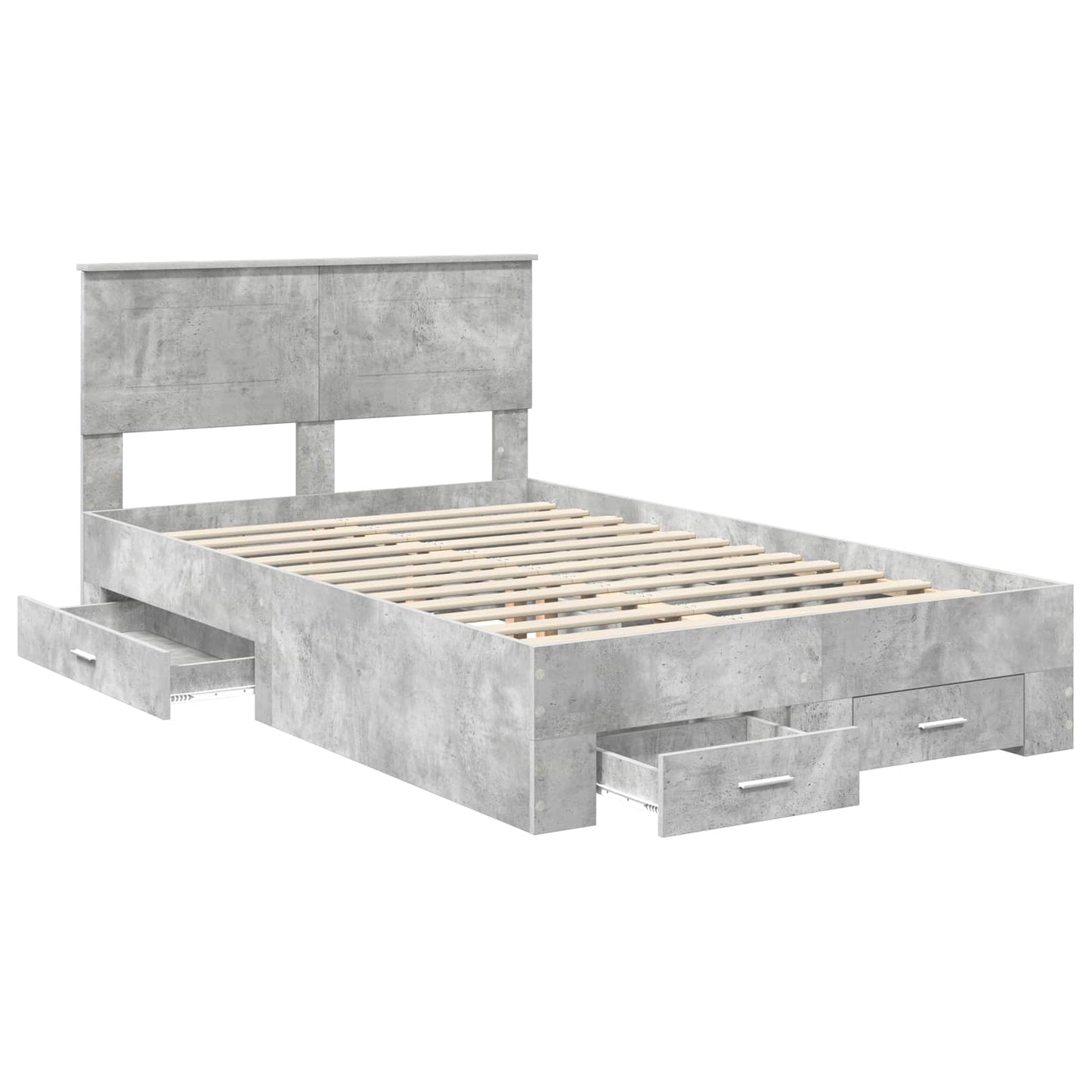 Struttura del letto con testiera Grigio cemento 120 x 200 cm