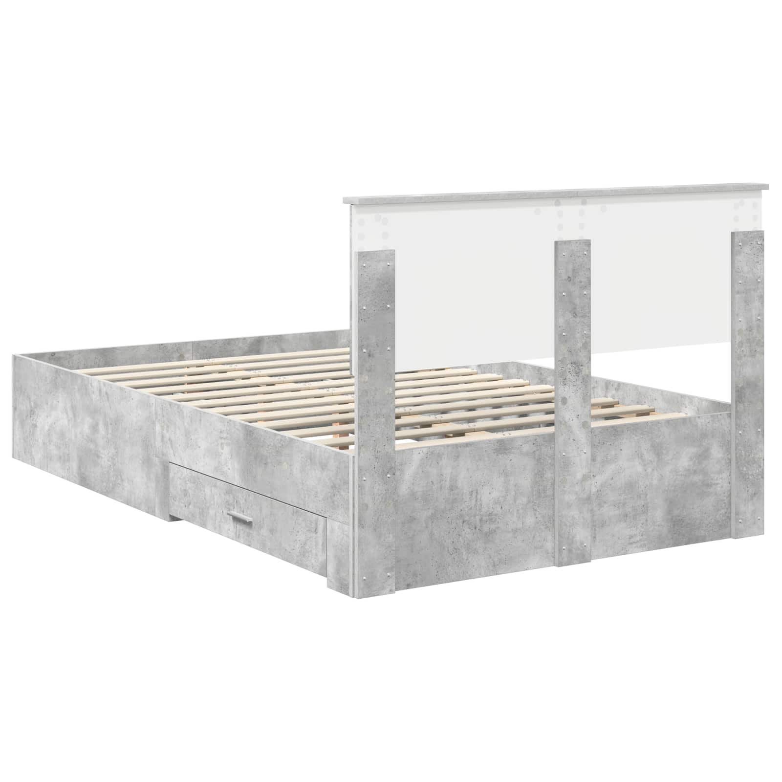 Struttura del letto con testiera Grigio cemento 120 x 200 cm | homemem39