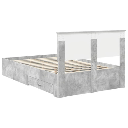 Struttura del letto con testiera Grigio cemento 120 x 200 cm | homemem39