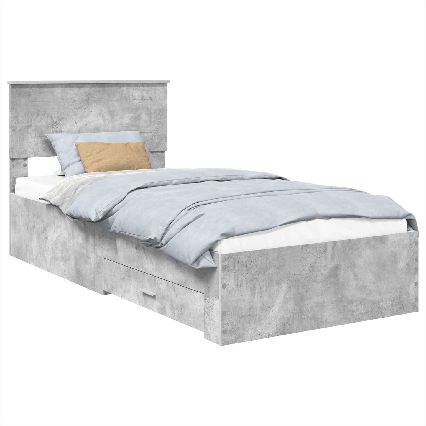 Struttura del letto con testiera Grigio cemento 100 x 200 cm | homemem39