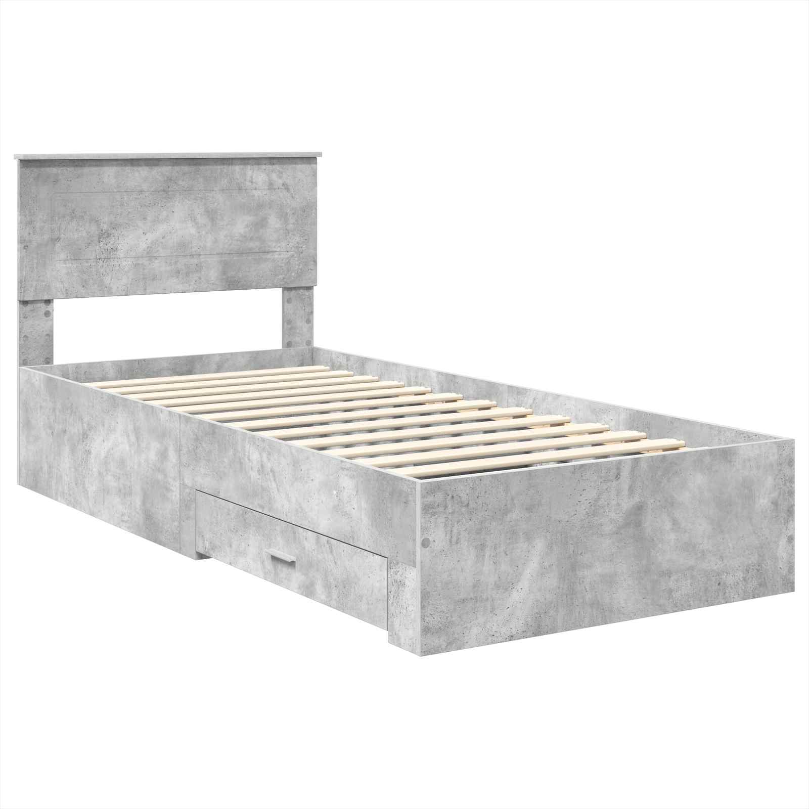 Struttura del letto con testiera Grigio cemento 100 x 200 cm | homemem39