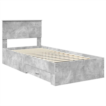 Struttura del letto con testiera Grigio cemento 100 x 200 cm | homemem39