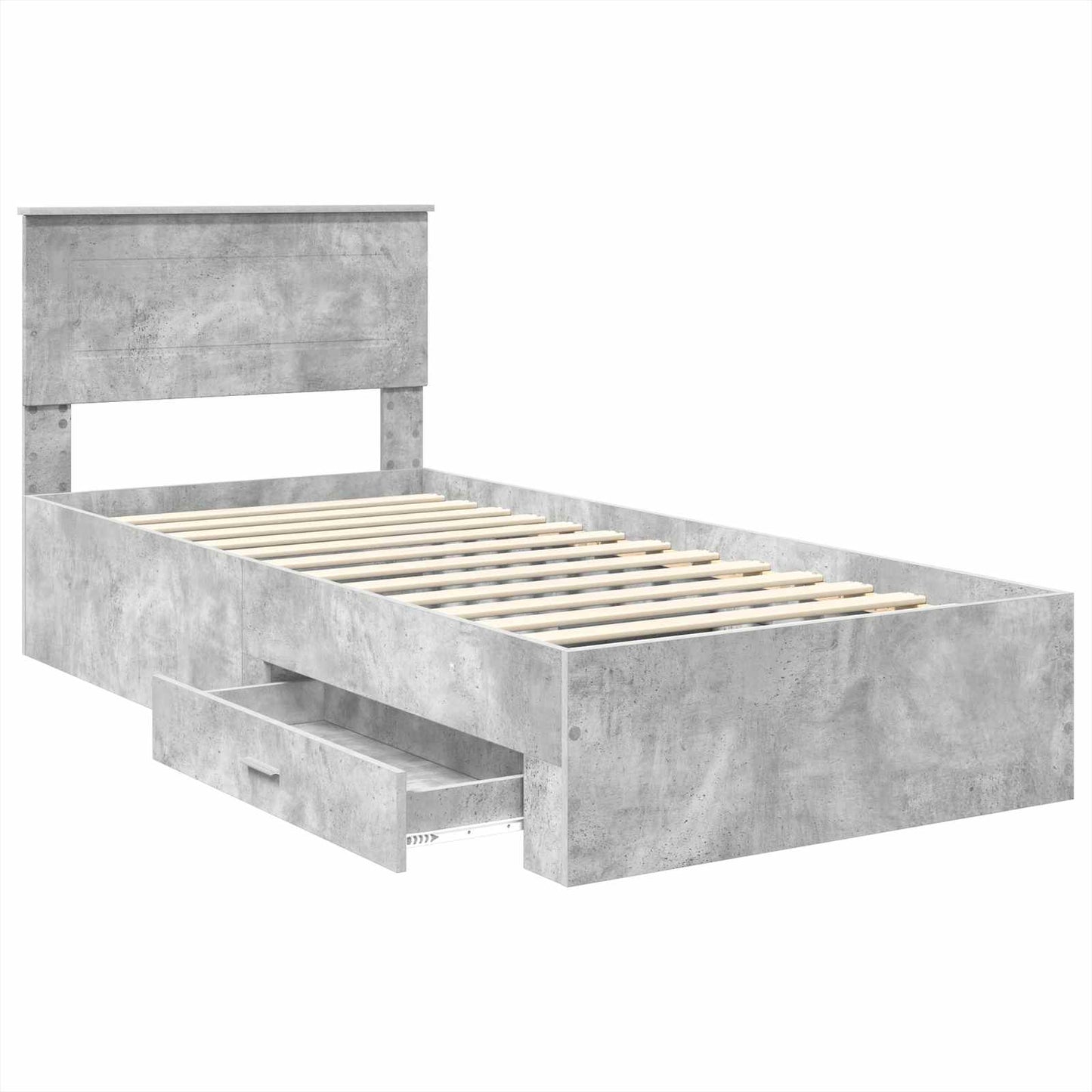 Struttura del letto con testiera Grigio cemento 100 x 200 cm | homemem39