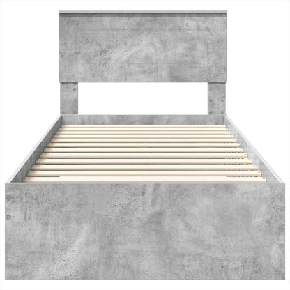 Struttura del letto con testiera Grigio cemento 100 x 200 cm | homemem39