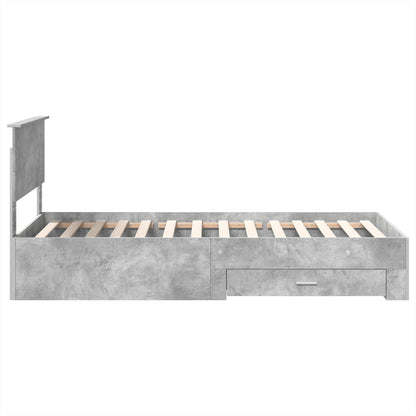 Struttura del letto con testiera Grigio cemento 100 x 200 cm | homemem39