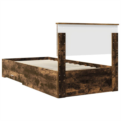 Struttura del letto Rovere fumé 100 x 200 cm Legno multistrato | homemem39