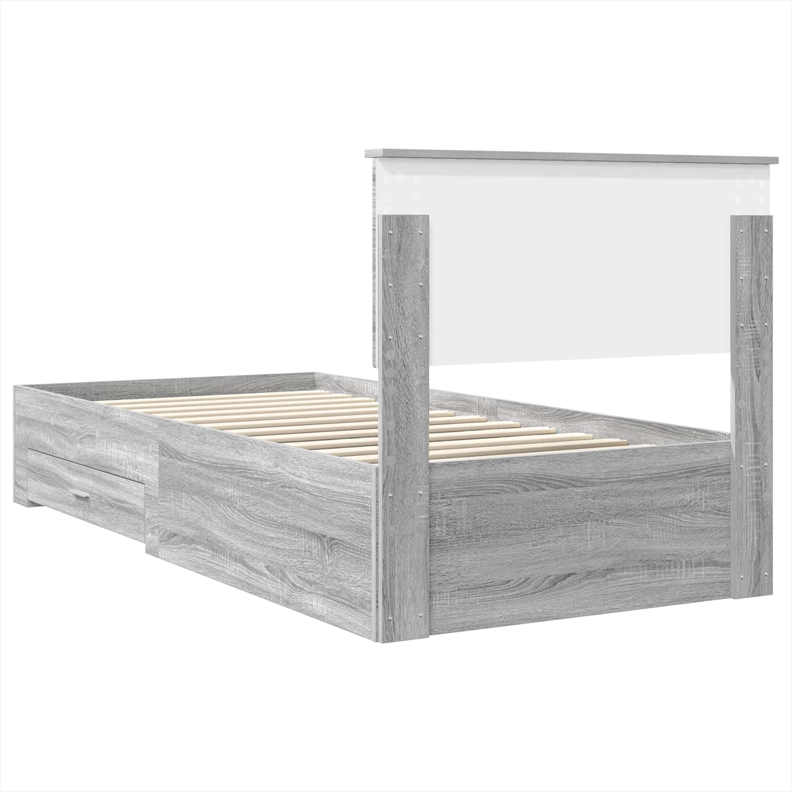 Struttura del letto con testiera Grigio Sonoma 100 x 200 cm | homemem39