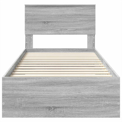 Struttura del letto con testiera Grigio Sonoma 100 x 200 cm | homemem39
