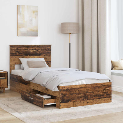 Struttura del letto con testiera Legno vecchio 100 x 200 cm | homemem39
