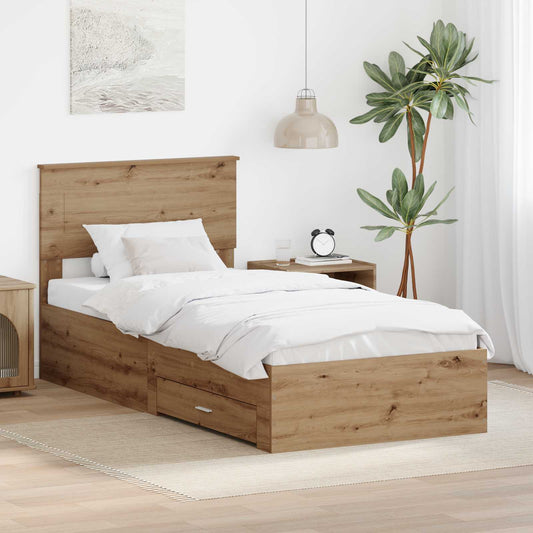 Struttura del letto Rovere artigianale 100 x 200 cm | homemem39