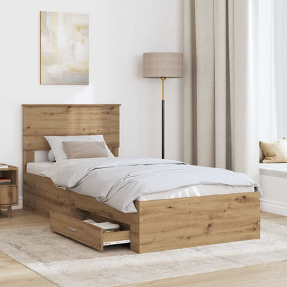 Struttura del letto Rovere artigianale 100 x 200 cm | homemem39