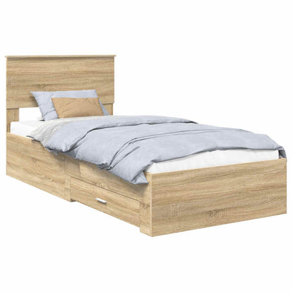 Struttura del letto Rovere Sonoma 90 x 200 cm Legno multistrato | homemem39