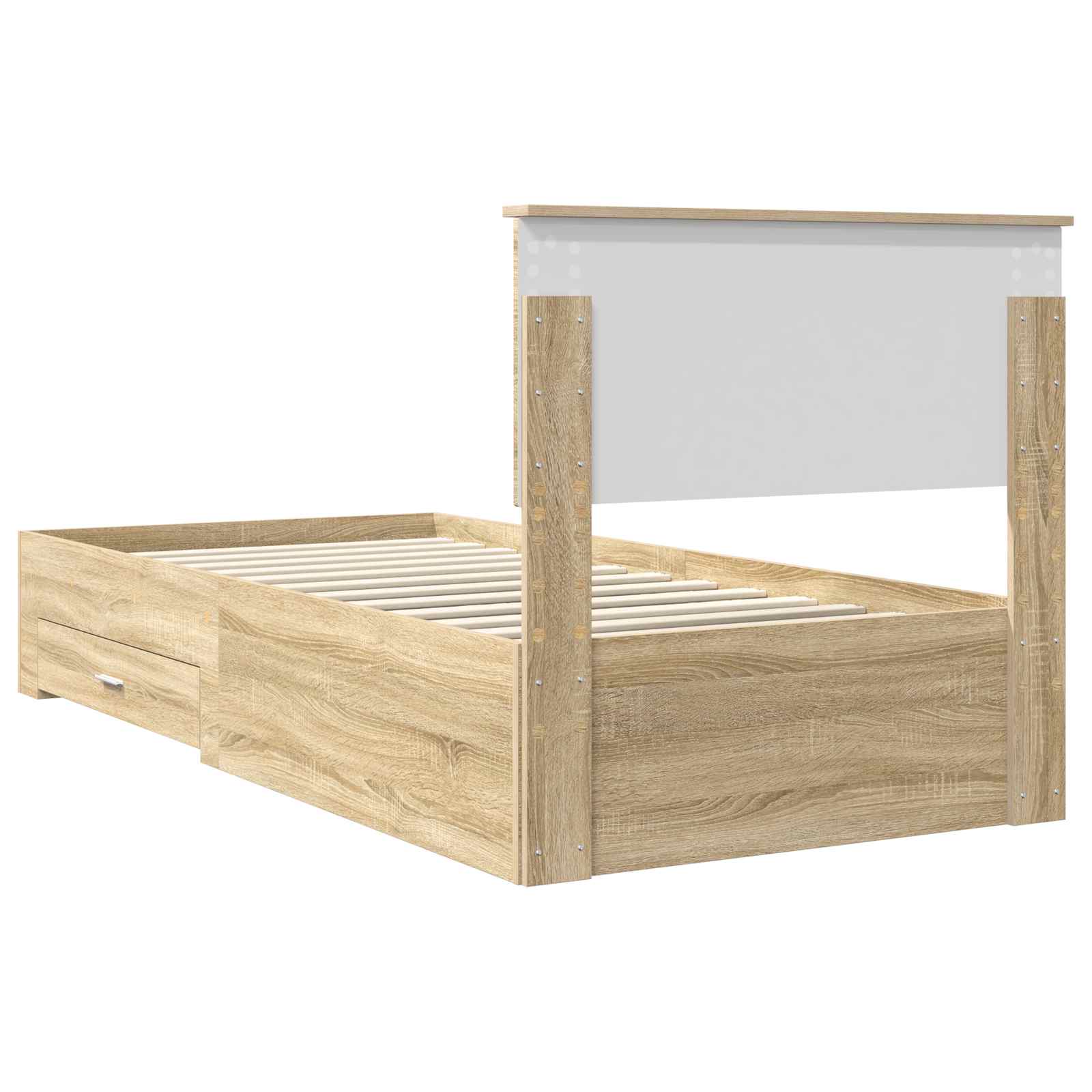 Struttura del letto Rovere Sonoma 90 x 200 cm Legno multistrato | homemem39