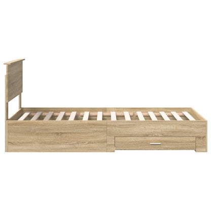 Struttura del letto Rovere Sonoma 90 x 200 cm Legno multistrato | homemem39